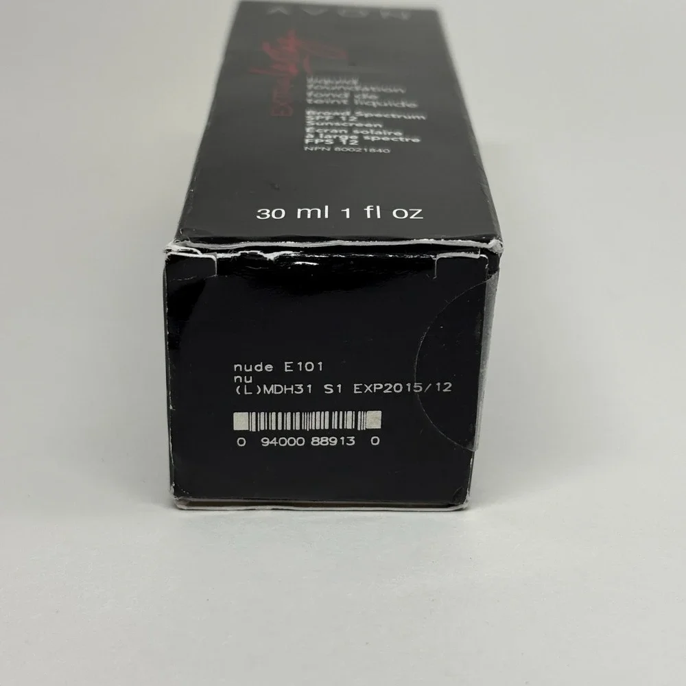 NEW Avon Extra Lasting Liquid Foundation SPF 12 NUDE E101 NOS 2013, 1‎ fl oz
